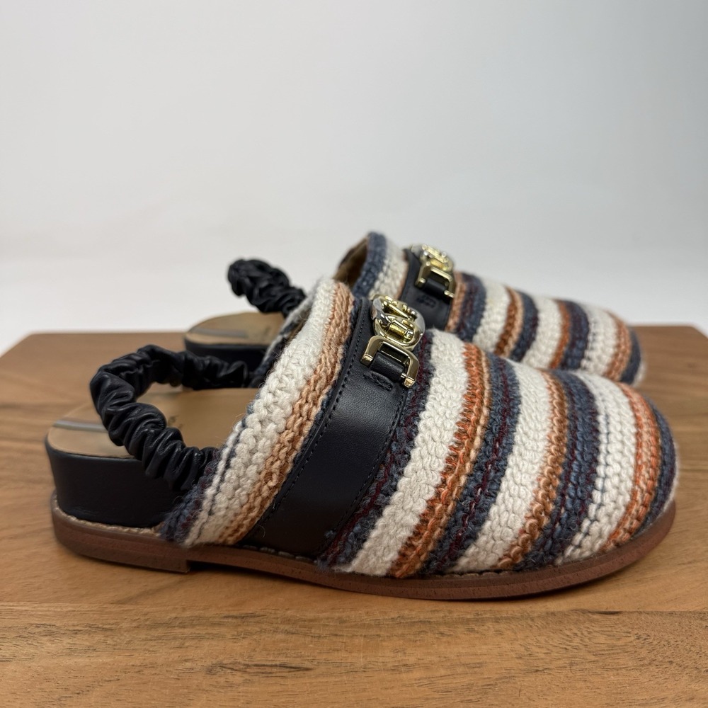 New Big Kids‎ Sam Edelman Juney Navy Knit Clogs Shoes Size 2 Y